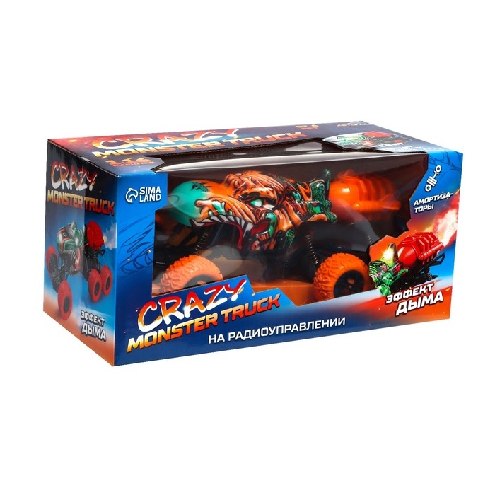Джип радиоуправляемый MONSTER, 1:16, эффект дыма, световые эффекты, работает от аккумулятора, цвет оранжевый Джип радиоуправляемый MONSTER, 1:16, эффект дыма, световые эффекты, работает от аккумулятора, цвет оранжевый
