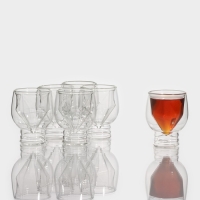 Набор стеклянных стопок - шотов с двойными стенками &laquo;Алмаз&raquo;, 100 мл, 6 шт