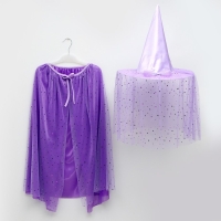 Карнавальный набор &laquo;Модная ведьмочка&raquo;: шляпа, плащ, заколки 3 шт.