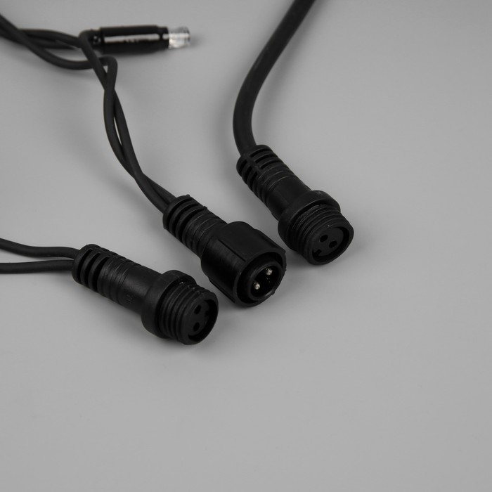 Гирлянда &laquo;Нить&raquo; 10 м, IP65, УМС, тёмная каучуковая нить, 100 LED, свечение белое, 220 В