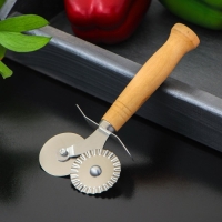 Нож для пиццы и теста двойной Доляна &laquo;Классик&raquo;, 16 см, цвет бежевый