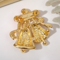 Брошь &laquo;Колокольчик&raquo; с лентой, цвет красный в золоте