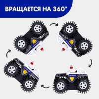 Джип-перевёртыш &laquo;Полиция&raquo;, работает от батареек, цвет чёрный