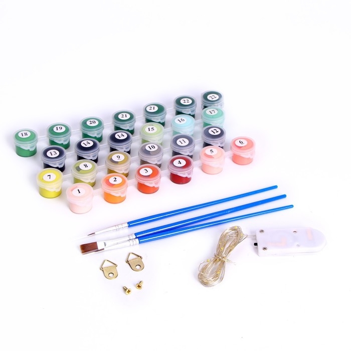 Картина по номерам на раме, с гирляндой &laquo;Платье&raquo;, 30х40 см