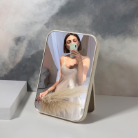 Зеркало на подставке, зеркальная поверхность 16 &times; 24 см, цвет бежевый