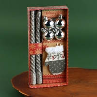 Новогодние витые свечи с декором &laquo;Удачного Нового года!&raquo;, на Новый Год, набор