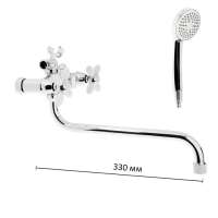 Смеситель для ванны Accoona A7182G, двухрычажный, белый/хром Смеситель для ванны Accoona A7182G, двухрычажный, белый/хром