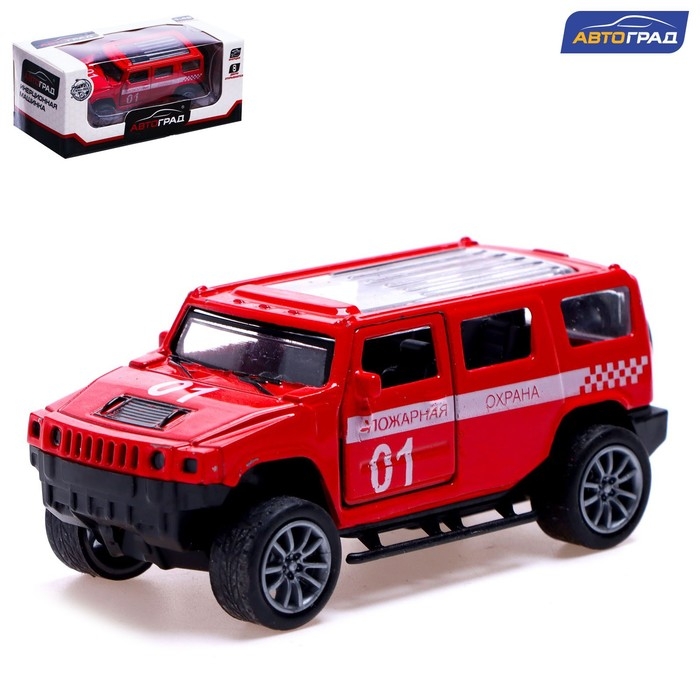 Машина металлическая &laquo;Пожарная служба&raquo;, 1:48, инерция, открываются двери, цвет красный