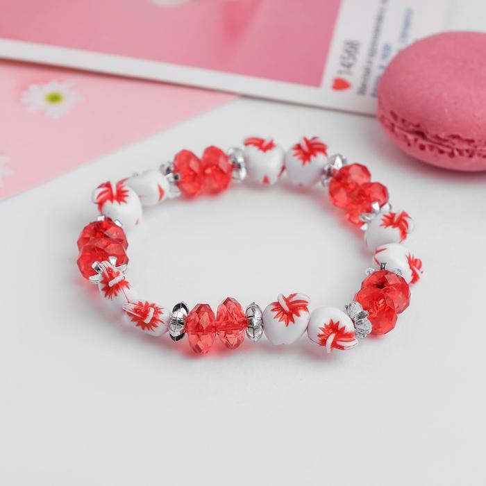 Браслет &laquo;Выбражулька&raquo; яблочки, цвет красный, d=6 см