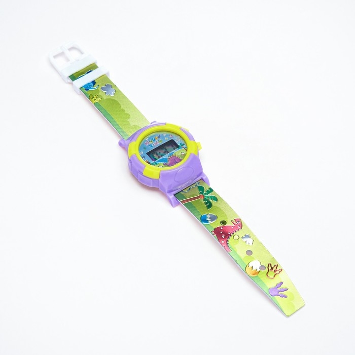 Часы наручные электронные детские "Динозавры", d-4 см, длина 19.5 см