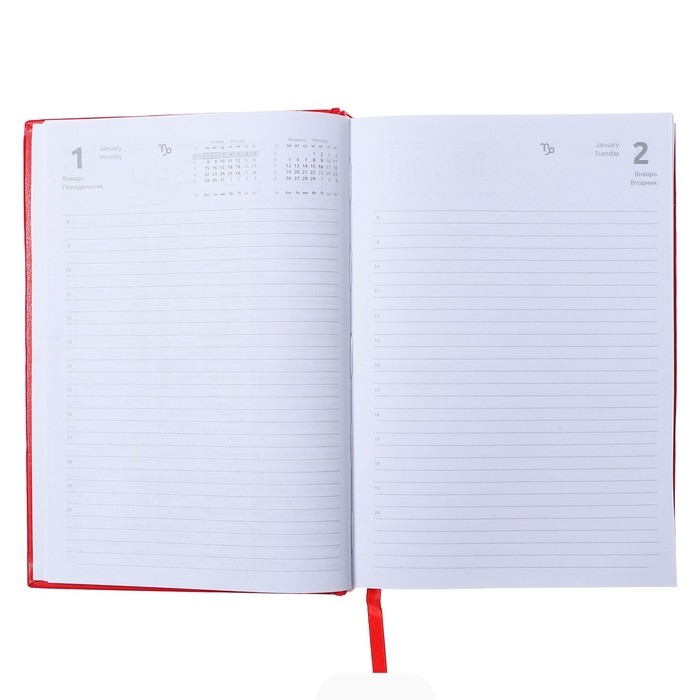 Ежедневник датированный 2024 года, А5, 176 листов, Attomex.Orion, обложка бумвинил, ляссе, блок 70 г/м2, красный