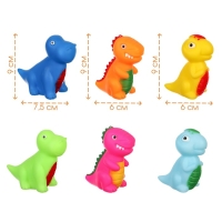 Набор резиновых игрушек для ванны &laquo;Динозавры&raquo;, 6 шт, Крошка Я