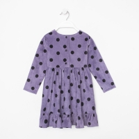 Платье детское KAFTAN "Горох", р. 32 (110-116), сиреневый Платье детское KAFTAN "Горох", р. 32 (110-116), сиреневый