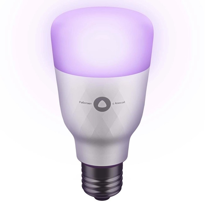 Умная лампа Яндекс, работает с Алисой, светодиодная, цветная, 8Вт, 900 Лм, E27, 220В Умная лампа Яндекс, работает с Алисой, светодиодная, цветная, 8Вт, 900 Лм, E27, 220В