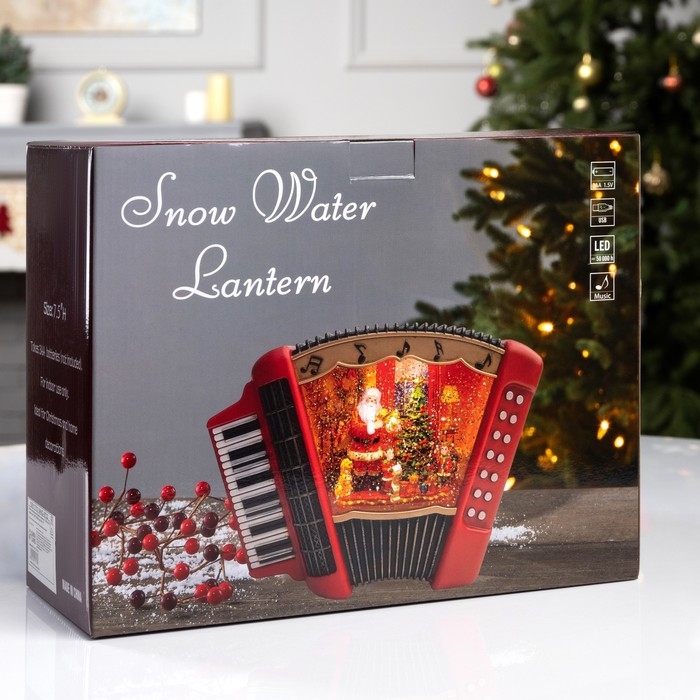 Фигура светодиодная &laquo;Волшебная гармонь&raquo;, 18.5х6.3х23 см, музыка, батарейки ААх3 (не в комплекте), USB, свечение тёплое белое