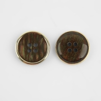 Набор пуговиц, 4 прокола, d = 18 мм, 5 шт, цвет графитовый/золотой Набор пуговиц, 4 прокола, d = 18 мм, 5 шт, цвет графитовый/золотой