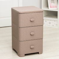 Комод 3-х секционный &laquo;Плетёнка&raquo;, 37,5&times;36&times;63 см, цвет какао