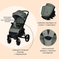 Коляска прогулочная детская MAXIMA (INDIGO), съемный бампер, цвет оливковый Коляска прогулочная детская MAXIMA (INDIGO), съемный бампер, цвет оливковый