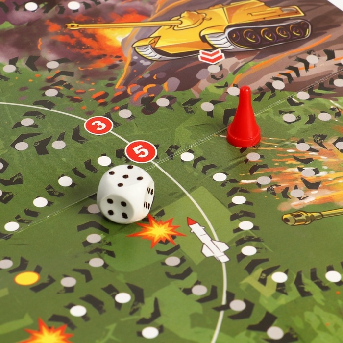 Настольная игра-ходилка Настольная игра-ходилка "Танки", поле 27 х 41 см
