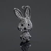 Подвеска &laquo;Заяц&raquo;, цвет белый в серебре