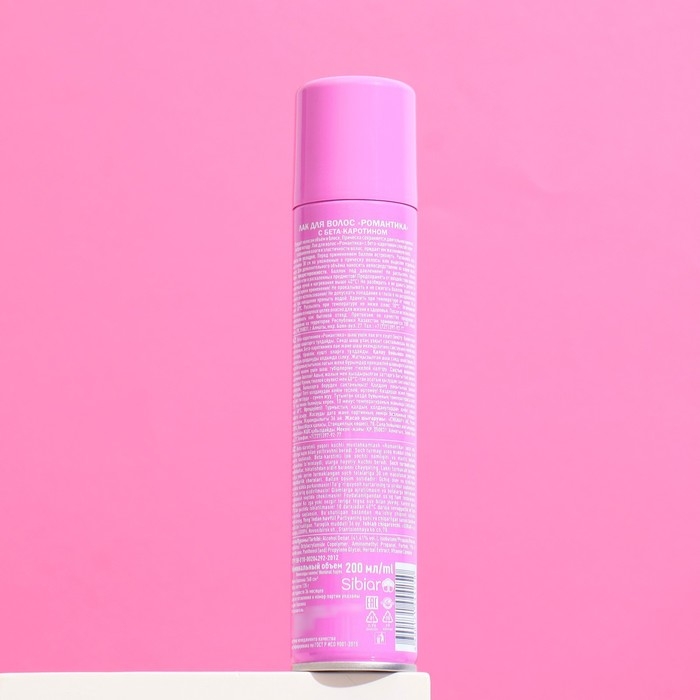 Лак для волос Лак для волос "Романтика" очень сильная фиксация с В-каротином, 200 мл