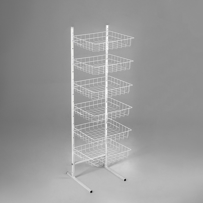 Стойка прикассовая 40&times;35&times;180, 6 корзин, цвет белый