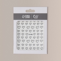 Наклейки для ногтей &laquo;Сердца&raquo;, объёмные, цвет чёрный