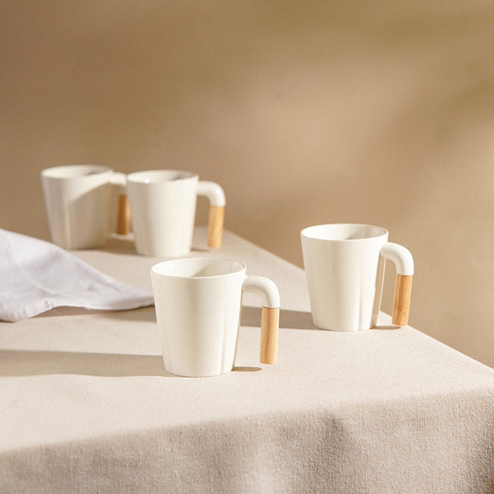 Набор кружек фарфоровых SL Home &laquo;Тренто&raquo;, 250 мл, цвет белый