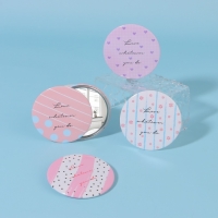 Зеркало карманное &laquo;Надписи&raquo;, d = 7 см, цвет МИКС