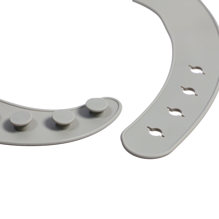 Нагрудник для кормления &laquo;Слонёнок&raquo;, силиконовый, с карманом, цвет серый