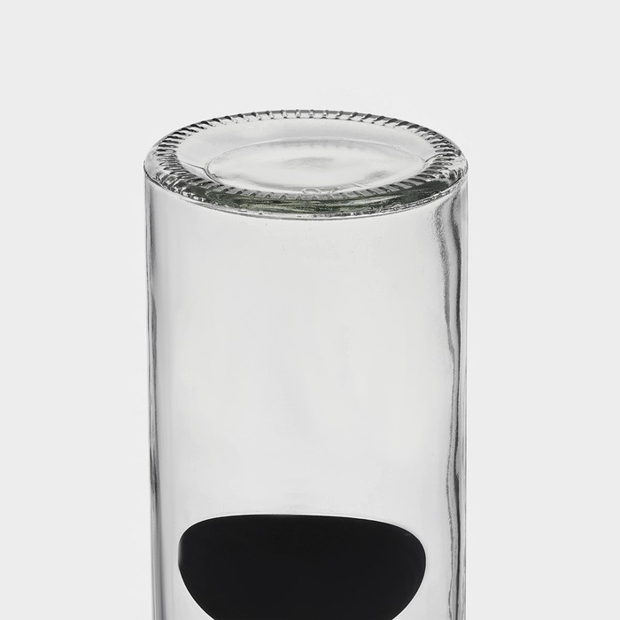 Банка стеклянная для хранения сыпучих продуктов с местом под надпись Доляна &laquo;Премиум&raquo;, 700 мл, 20&times;8 см, с металлической крышкой