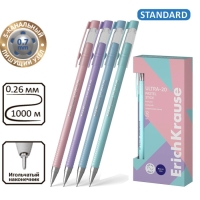 Ручка шариковая ErichKrause ULTRA-20 Stick Pastel, узел 0.7 мм, чернила синие, длина линии письма 2000 метров Ручка шариковая ErichKrause ULTRA-20 Stick Pastel, узел 0.7 мм, чернила синие, длина линии письма 2000 метров