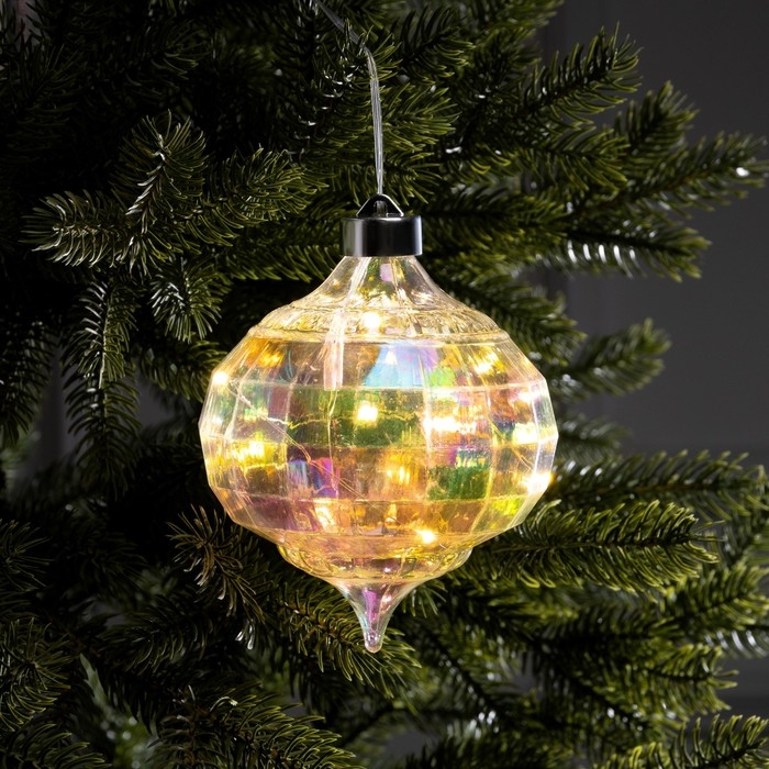 Елочная игрушка светодиодная Елочная игрушка светодиодная "Ретро", 17х12 см, 12 LED, ААх2, свечение тёплое белое