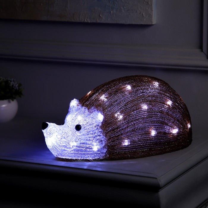 Светодиодная фигура &laquo;Ёжик&raquo; 35 &times; 16 &times; 20 см, акрил, 30 LED, 220 В, свечение белое