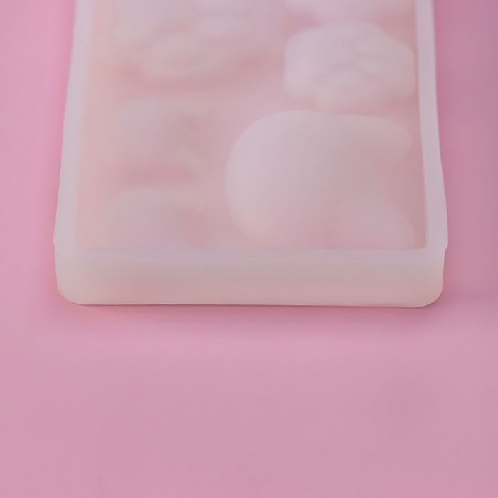 Молд Доляна &laquo;Котик&raquo;, силикон, 7,7&times;5&times;0,7 см, 6 ячеек, цвет прозрачный