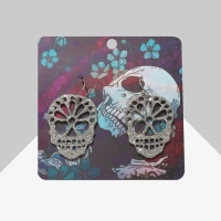 Серьги &laquo;Черепа&raquo; блестящие, цвет серебро