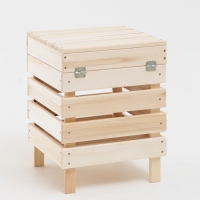 Ящик для белья из дерева "Табурет-2", 40×40×52см, "Добропаровъ" Ящик для белья из дерева "Табурет-2", 40×40×52см, "Добропаровъ"