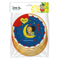 Набор бумажных тарелок &laquo;Love is&raquo; синий, 6 штук, 180 мм