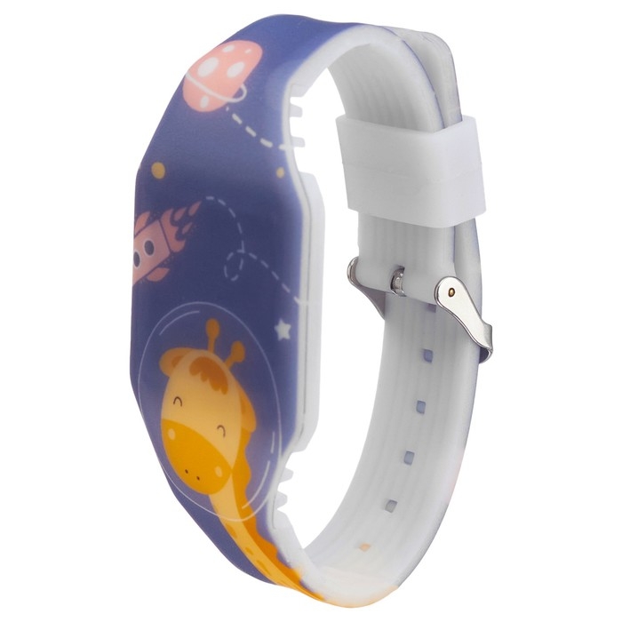 Часы наручные электронные, детские, Часы наручные электронные, детские, "Жираф", ремешок l-22.5 см