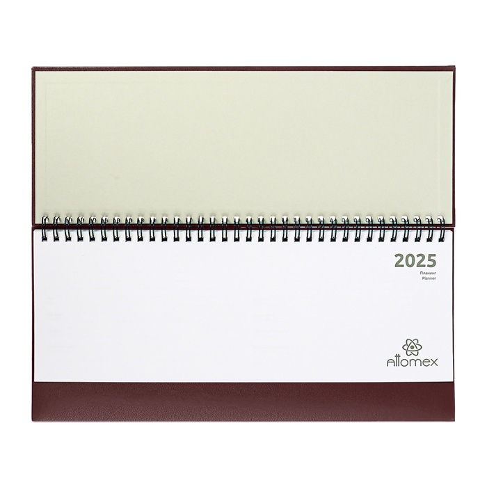 Планинг датированный 2025 года, 64 листа, Attomex Orion, твердая обложка бумвинил с поролоном, тиснение фольгой, блок 70 г/м2, коричневый, 294 х 142мм