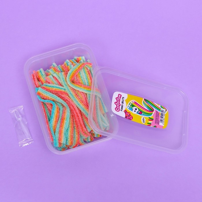 Мармелад жевательный с начинкой &laquo;Confectum Funny Belts&raquo; разноцветный, 500 г