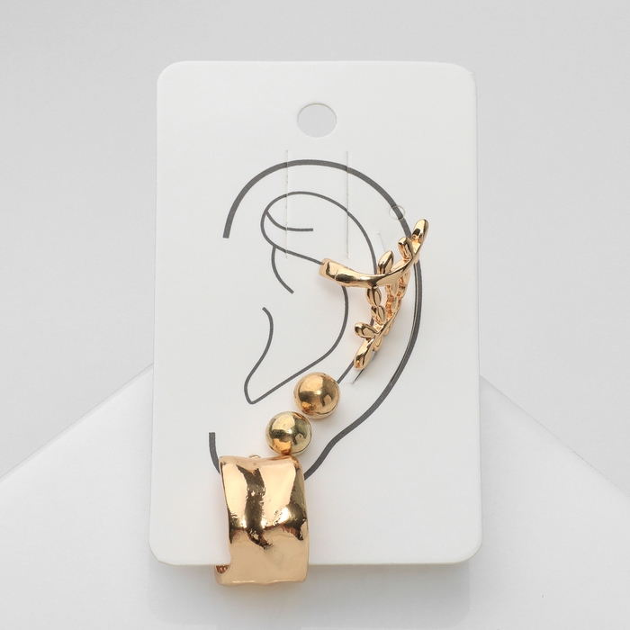 Набор серьги и каффы 4 шт &laquo;Нежность&raquo; композиция, цвет золото