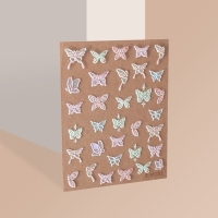 Наклейки для ногтей &laquo;Бабочки&raquo;, объёмные, разноцветные/голографические