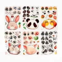 Аппликация наклейками "Весёлые мордашки"