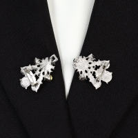 Зажим для кардигана &laquo;Барокко&raquo;, цвет серый в серебре