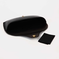 Футляр для очков на кнопке, длина 17.8 см, цвет чёрный