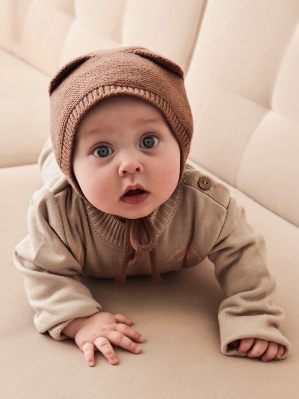 Шапка вязаная Крошка Я р.48-50, цв. кофейный