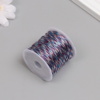 Сутажный шнур на бобине "Синий фиолет" намотка 15 м толщина 2 мм 4,3х4,7х4,7 см