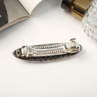 Заколка-автомат для волос "Грейс" классика овал блеск, 8,5 см, серебро