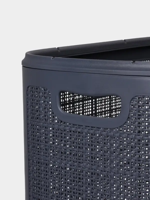 Плетёная корзина для белья с крышкой "Лён" 75л 43&times;32&times;60см, цвет графит